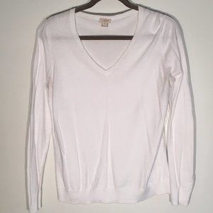 J Crew Factory White Cotton Sweater
